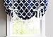 HLC.ME Lattice Print Thermal Room Darkening Blackout Tie Up Shade Valance Curtain for Small Windows - Navy Blue - 46