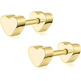 925 Sterling Silver Heart Stud Earrings | Screw Back Closure | Dainty Sweetheart Jewelry Gift for Women
