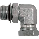 #4 SAE/ORB Male x 1/4" NPSM Female 90 Degree Elbow/Corner Joiner Hydraulic Swivel Adapter Fitting | 6901-04-04