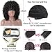 Black Curly Wig 14 inch Curly Wave Wig with Bangs Synthetic Daily Wig for Women Natural Look Same as Real Hair