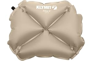 Klymit Pillow X Travel Pillow, Lightweight Inflatable Hybrid Airplane, Backpacking, Hammock, and Camping Pillow
