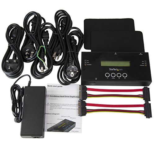 StarTech.com SATSASDUPE11 1:1 Standalone Hard Drive Duplicator and Eraser for 2.5"/3.5" SATA & SAS Drives