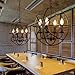 BAYCHEER Metal Round Cage Pendant Lights Industrial Vintage Retro Black Iron Global Pendant Lamp Fixture Hanging Lighting Chandelier with 4 E12 Blub Bases for Restaurant,Bar,Living Room,UL Listed