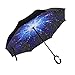 AWEOODS Inverted Umbrella Windproof Reverse Folding Double Layer Travel Cars Umbrella (Starry Sky)