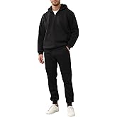LINMYZAI Men's Tracksuits Long Sleeve Casual Sweatsuits Quarter Zip Hoodie With Track Pants 2 Piece Outfits