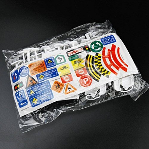 Livoty 28 Pcs Car Toy Accessories Traffic Road Signs Kids Children Play Learn Toy Game Education Toys (A)