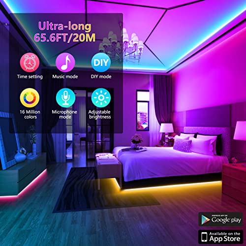 GUSODOR LED Strip Lights, LED Lights for Bedroom, Color Changing Light