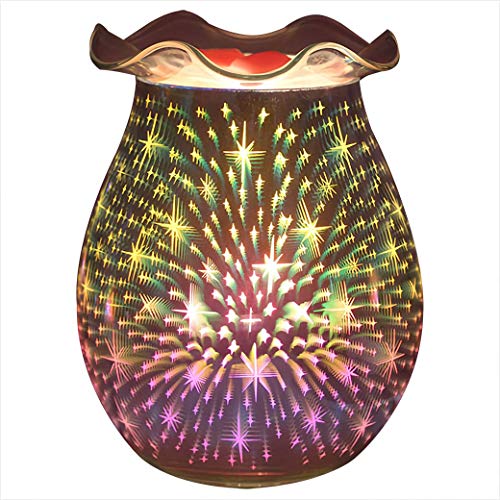 Singeek 3D Glass Electric Wax Melt Warmer Fragrance Wax Tart Burner for Home Office Bedroom Living Room Gifts & Decor(Sky Stars)