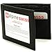 alpine swiss Men's Genuine Leather Spring Loaded Bifold Money Clip Wallet, Black, One Size