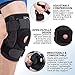 Dynamic Gear Open Patella Stabilizing Knee Brace with Dual Aluminum Stability Hinges - Padded Neoprene Adjustable Compression Knee Support Brace for Meniscus Tear, ACL, Strains, Knee Pain, Arthritis