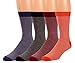 Non Sweat Men's Crew Socks, Astd Colors, Ultra Soft Viscose Bamboo -4 Pack, Size 10-13, Fits Men’s Shoe Sizes 8-12