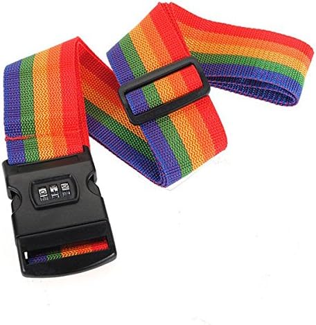 Password Lock Luggage Suitcase Bag Strap Band Belt with Name Tag