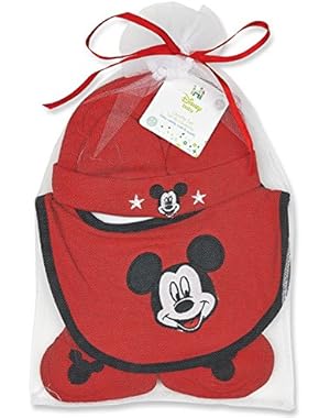 Mickey Mouse Hat, Bib, and Booties Gift Set