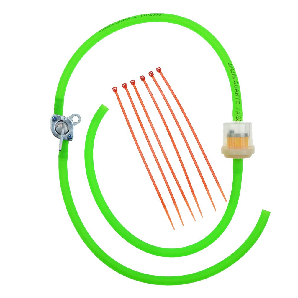 GOOFIT Green Petrol Hose Fuel Rubber Tube Line 6mm Fuel Valve Pump Tank Closed Replacement For Moped dirt ATV moped scooters pack pocket