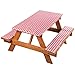 Fox Valley Traders Deluxe Picnic Table Cover with Cushions, 3-Piece Set, Red Gingham