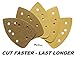 FUGEN Gold 100PCS Mouse Sander Pads Assortment 40 80 120 180 240 Grit for Ryobi Corner Cat, TECCPO, Tacklife, TOPVORK, Genesis, Harbor Freight, Hi Specs Mouse Detail Sander Mouse Sandpaper