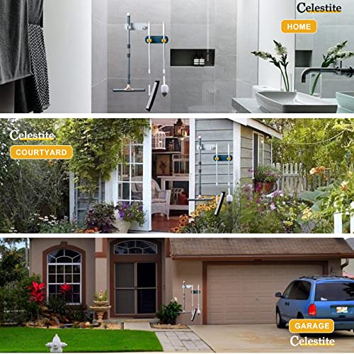 Broom Holder Wall Mount Self Adhesive, Celestite Mop and Broom Holder for Home Kitchen Organization and Storage