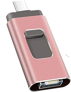 USB Flash Drive 256GB, Kimiandy Type C Flash Drive 256GB for iPhone/iPad Memory Stick Thumb Drive High Speed Pen Drive (256GB Pink)