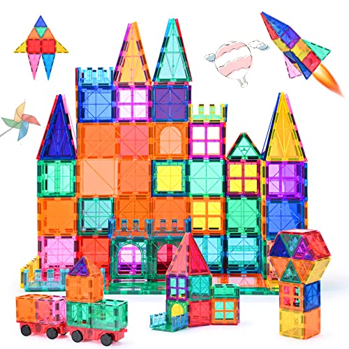 Katiago Magnetic Construction Kids Toy 100 Pieces Educational Building Game Gift for Boys and Girls Magnetic Toys Stronger Blocks Building Games STEM 3 Years +