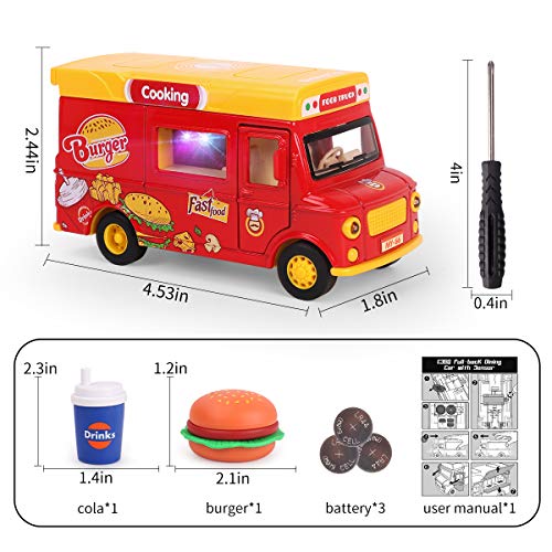 image for REMOKING Fast Food Car Toy, Stem Alloy Dining Pull-Back Magnetic Induc