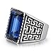 Boho Jewelry Mens Stainless Steel Cz Ring Vintage Large Charming Gemstone Band (10)