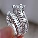 Newshe Size 5 7 10 Wedding Rings for Women Engagement Ring Band Sets 3ct Round Cz 925 Sterling Silver