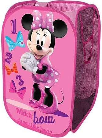 Disney Minnie Mouse Square Hamper With Steel Pop Up Frame and Easy to Clean