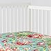 Carousel Designs Coral and Teal Floral Crib Sheet