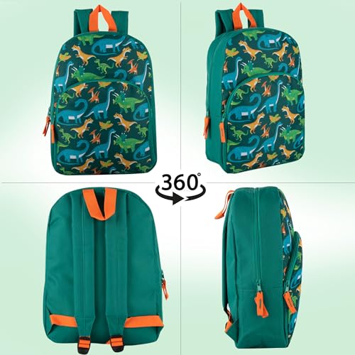 Trail maker 15 Inch Kids Backpacks for Boys & Girls | Preschool, Kindergarten, Elementary School Backpacks with Adjustable, Padded Straps (Prehistoric Pals)