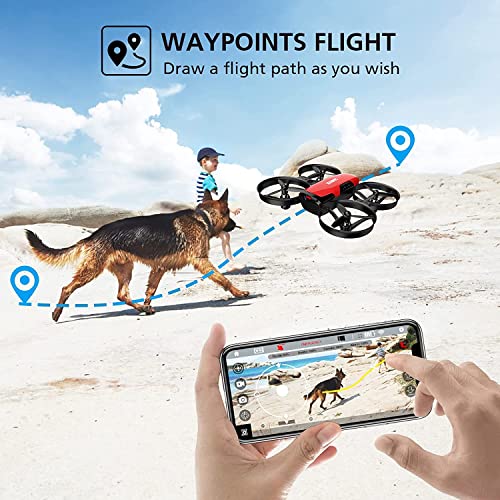 SANROCK U61W Drones with Camera for Kids Adult Beginner 720P HD & 2 Batteries, Mini Drone Toy