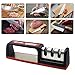 Goodia Kitchen Knife Sharpener, 3 Stage Manual Knife Edge Sharpener Diamond Tungsten Ceramic Slots, Non-Slip Base Sharpening System