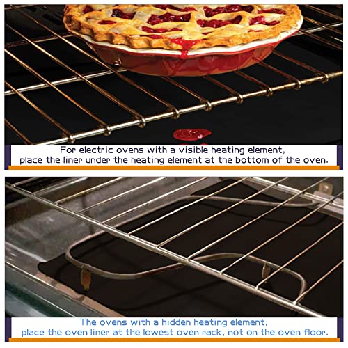 Oven Liners for Bottom of Oven, 3 Pack Large Reusable Teflon Oven Liner