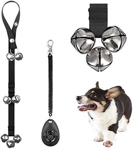 iFeiyu Dog Doorbells for Dog Training and Housebreaking Your Doggy and one Training Clicker . Dog Bells- Adjustable Door Bell Length