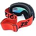 ZIONOR XA Ski Snowboard Snow Goggles for Men Women Anti-fog UV Protection Spherical Dual Lens Design (VLT 25.4% Black Frame Revo Red Lens)