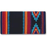 Mayatex 1461-7 Firecracker 36x34 New Zealand Wool Saddle Blanket Black/Turq/Orange 36X34