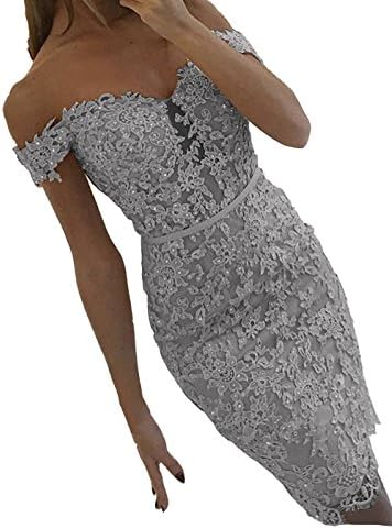 Momabridal Womens Short Mermaid Lace Prom Cocktail Dress Off Evening Party Gowns