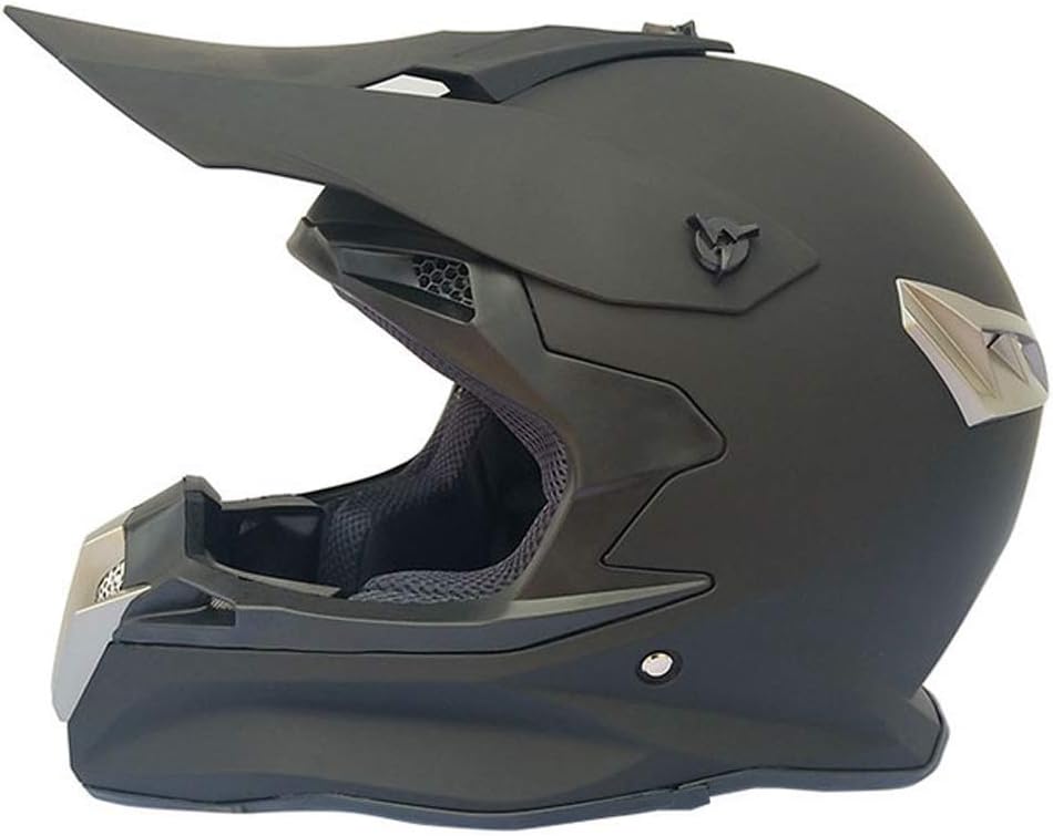 Off-Road Helmet Adult Mountain Bike Motocross Helmet Full Face MTB Motorcycle Crash Helmet for Downhill ATV Quad Bike with Detachable Earmuffs, Matte Black dljyy (Color : XXL)