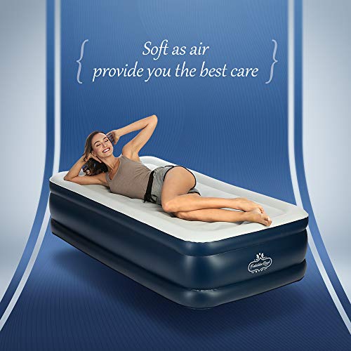 Forbidden Road Air Mattress,Twin and Queen Size Inflatable Double Airbed with Built-in Electric Pump Durable Firm Blow Up Raised Bed with Storage Bag Easy Setup (Twin, 75.2”38.98”18.11”) - Thumbnail 7