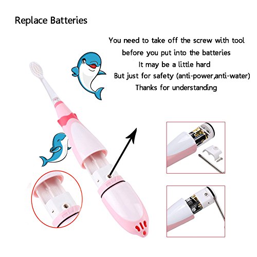Baby Electric Toothbrush Sonic Toothbrushes Battery Powered Waterproof