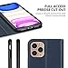 SHIELDON iPhone 11 Pro Case, Genuine Leather iPhone Wallet Case RFID Blocking Credit Card Slots Magnetic Folio Cover Kickstand Protective Case Compatible with iPhone 11 Pro (5.8 Inch) - Dark Blue