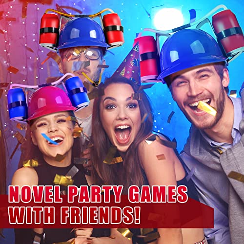 Skirfy Beer Hat Drinking Holder, 2 Pack Beer Helmet Drinking Hat,Beer and Soda Helmet with Straw,Party Fun Favors Funny Gift