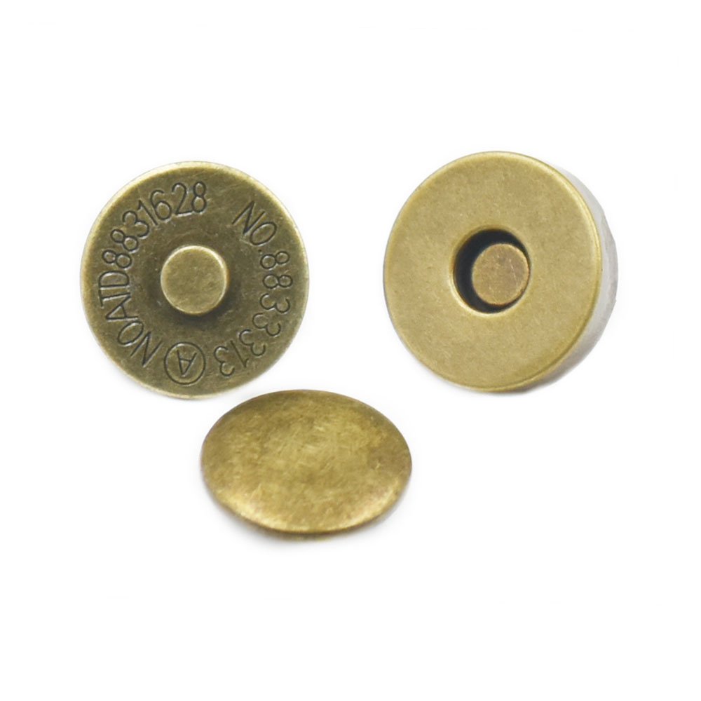 fujiyuan 25 Sets 14mm 9/16" Magnetic Snaps Purse Double Rivet Closures Round Clasp Stud Button Bag Leather Bronze