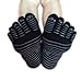Full Toe Socks with Grips, 5 Finger Socks, Yoga, Pilates, Barre, Dance, Anti Non Slip Skid, Slip Free, for Women & Men, Size M/L, 3 Pairs - White, Grey, Black