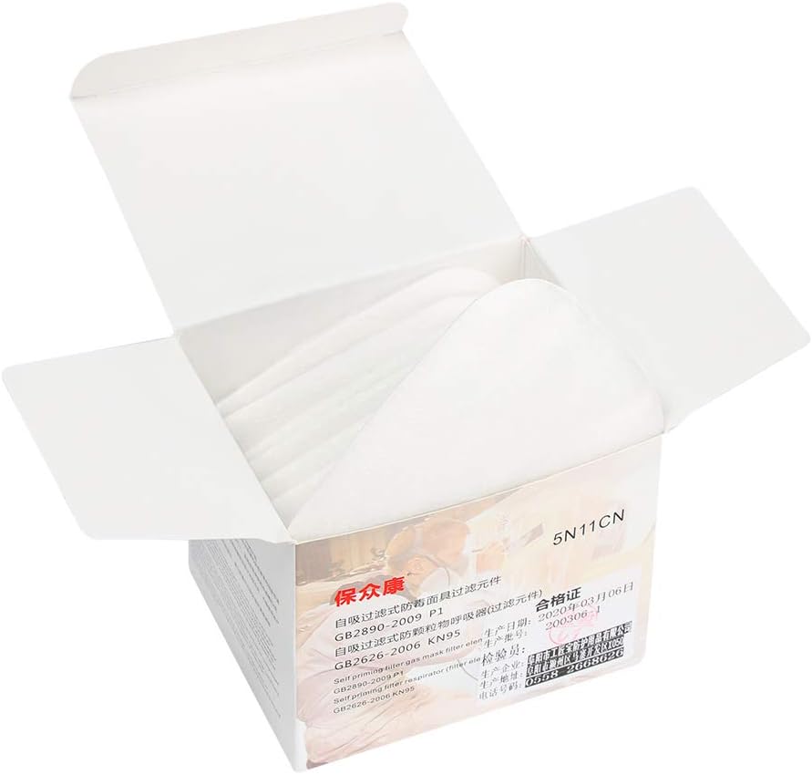 way2top 5N11 Filter Cotton Anti Spray Paint Dust-Proof Anti-Particles for 6100/6200/6800/7501/7502 Gas Mouth Cover Respirator(50PCS)