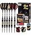IgnatGames Steel Tip Darts Set - Professional Darts with Aluminum Shafts, Rubber O'Rings, and Extra Flights + Dart Sharpener + Innovative Case + Darts Guide (Tungsten and Brass)