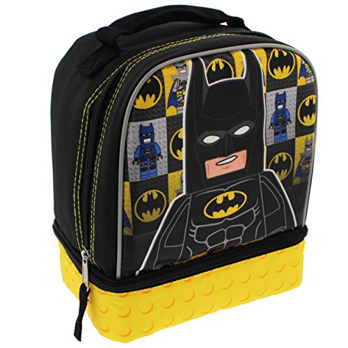 Lego Batman Dual Compartment Soft Lunch Box (Black/Yellow)