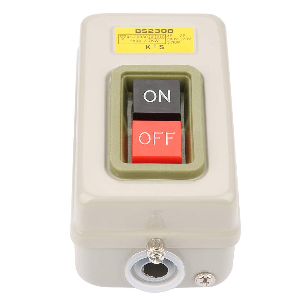 On Off Pressure Switch 380 V AC 3.7 kW BS230B Self Locking 3P On Off Power Pushbutton Switch Power Button Switch