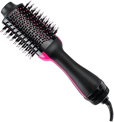 One Step Hair Dryer & Volumizer, Lampin Salon Hot Air Paddle Styling Brush Negative Ion Generator Hair Straightener Curler for All Hair Types