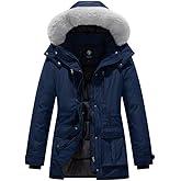 KVE Women's Quilted Winter Coat (Standard & Plus Size) Warm Puffer Jacket Thicken Parka with Removable Hood