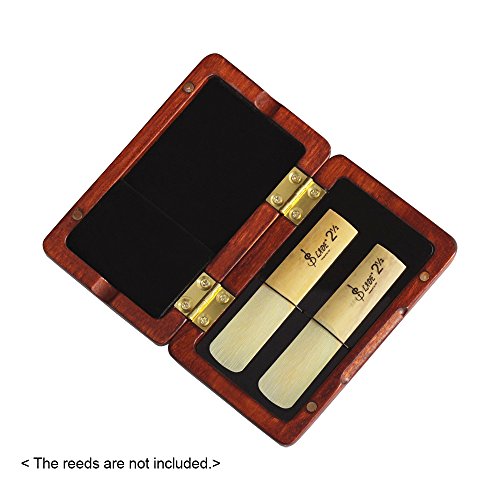 ammoon Solid Wood Reed Case Wooden Holder Box for Tenor/Alto/Soprano
